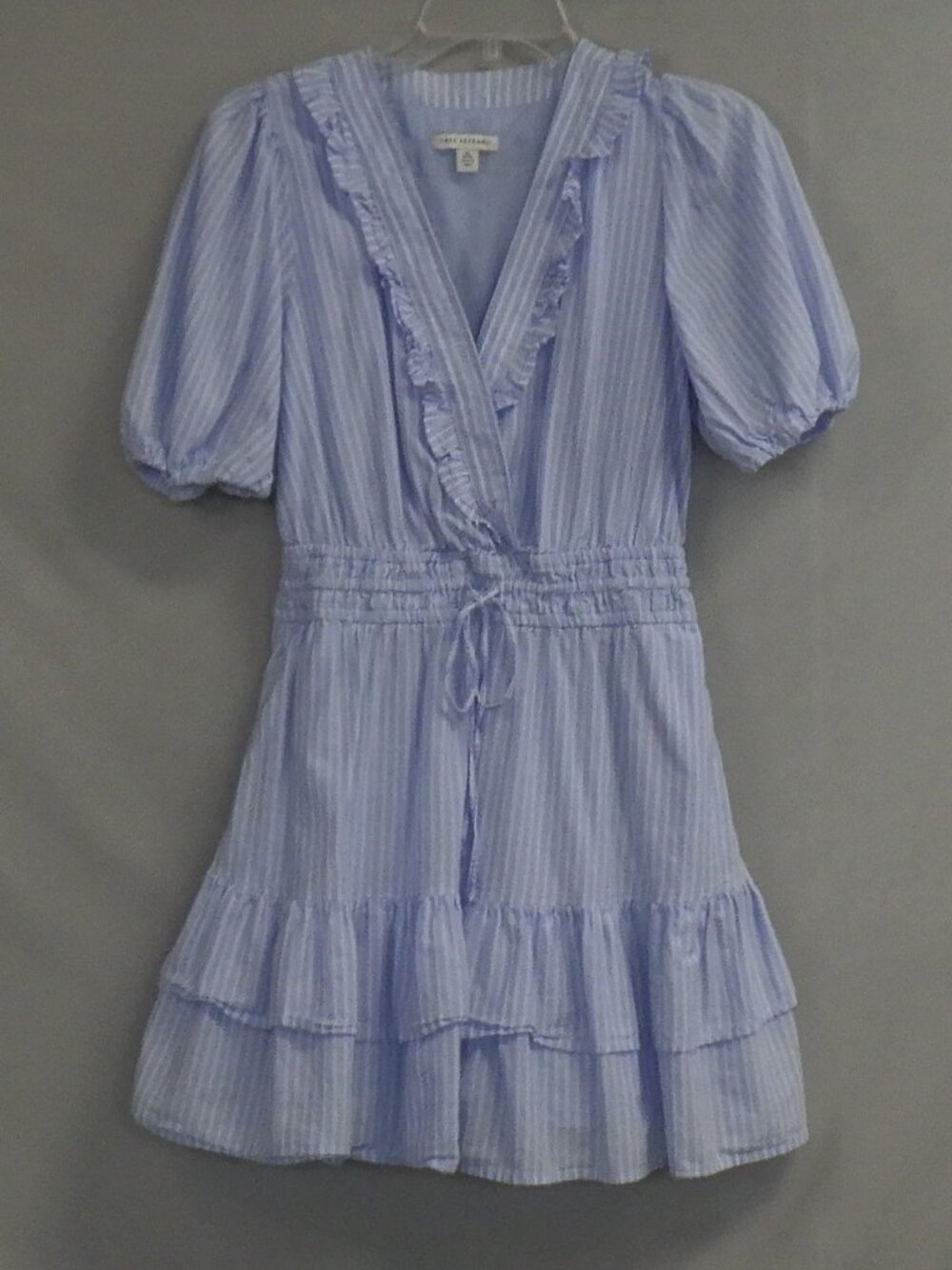 Free Assembly Tiered Ruffle Mini Dress with Short Puff Sleeves A641